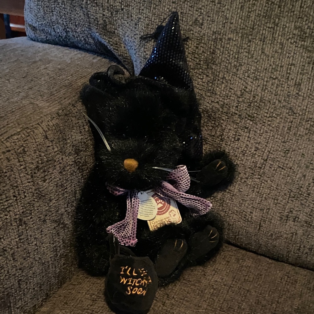 Boyd’s Bear Black Cat Plush with Witch Hat